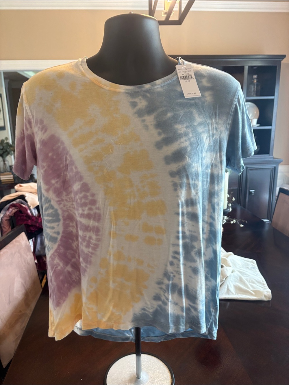 Tie-Dye Short Sleeve Tee - Yellow, Blue & Purple Soft &Sexy